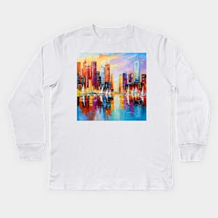 Evening new York Kids Long Sleeve T-Shirt